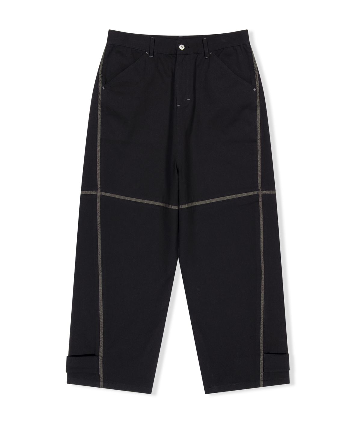 예스아이씨(YESEYESEE) Paneled Chino Pants Black