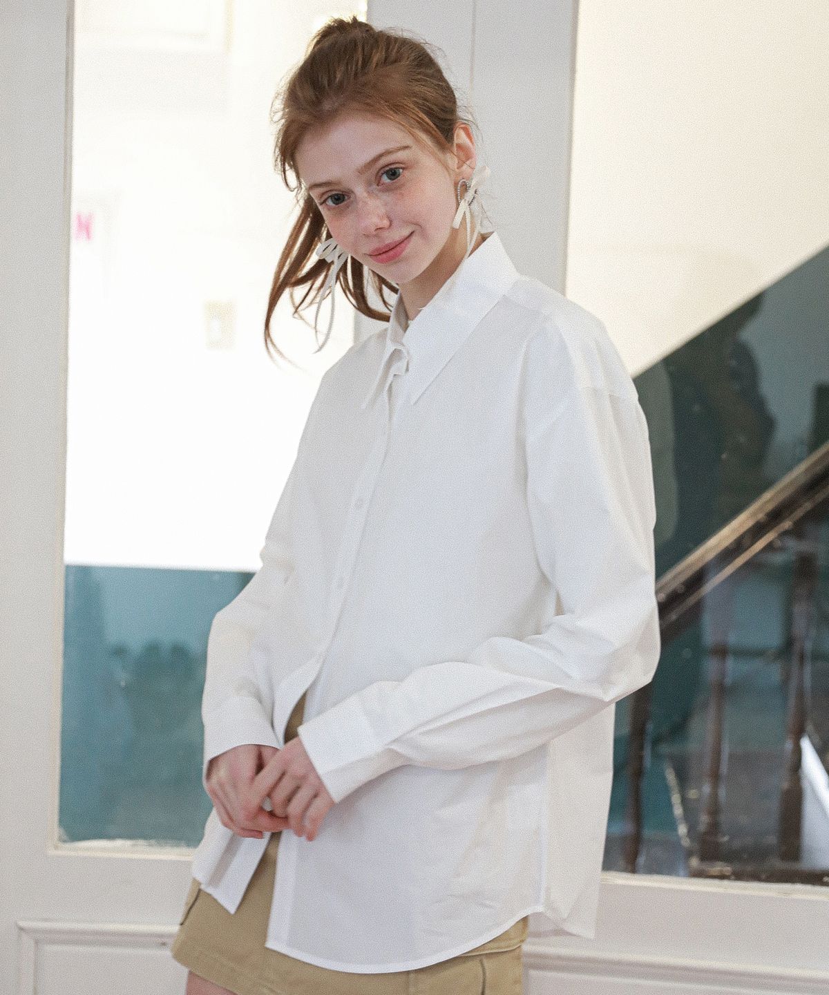 로시로우(LOSSYROW) Bio Cotton Washing Shirt White