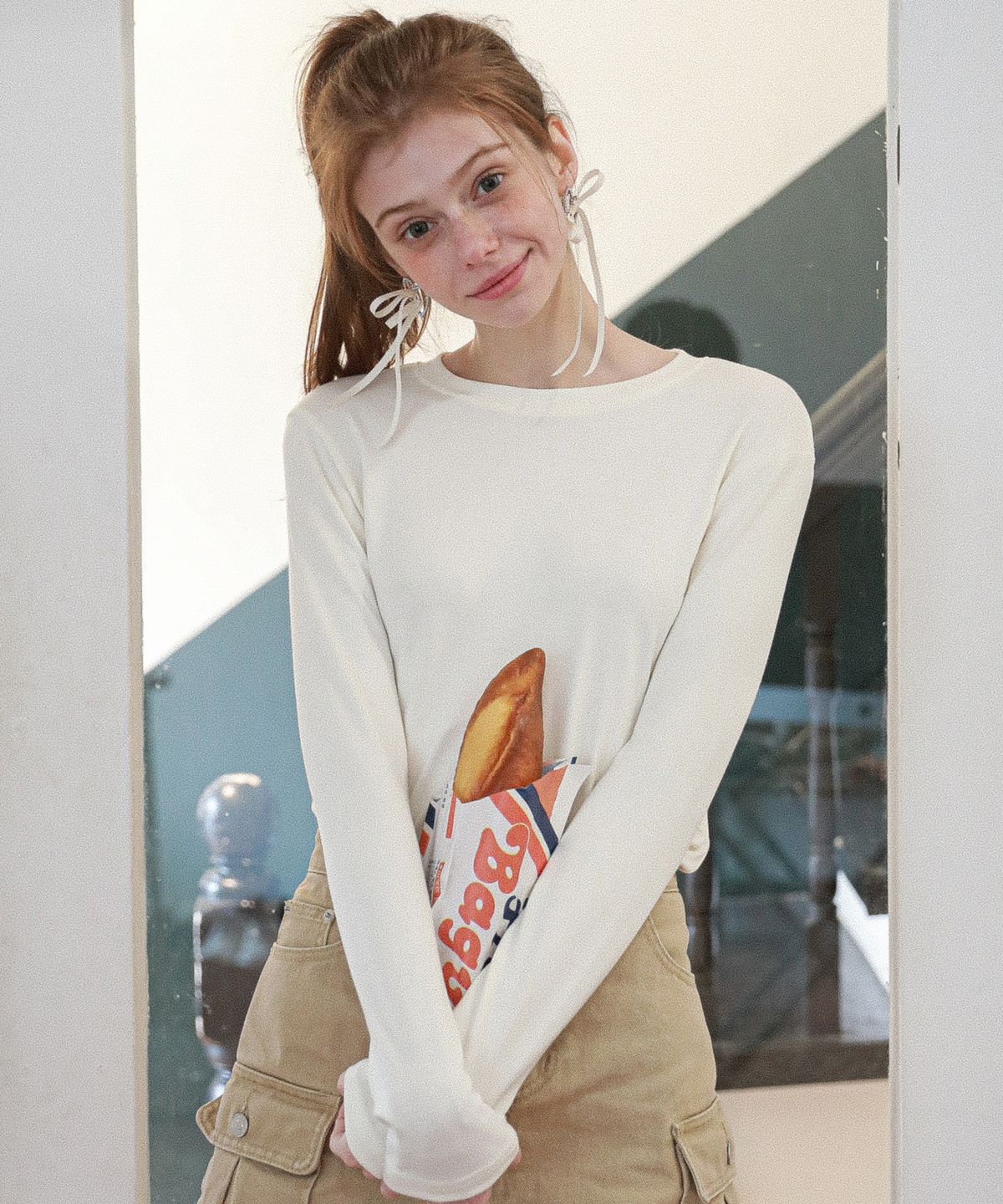 로시로우(LOSSYROW) Lossy Slim Long Sleeve Cream