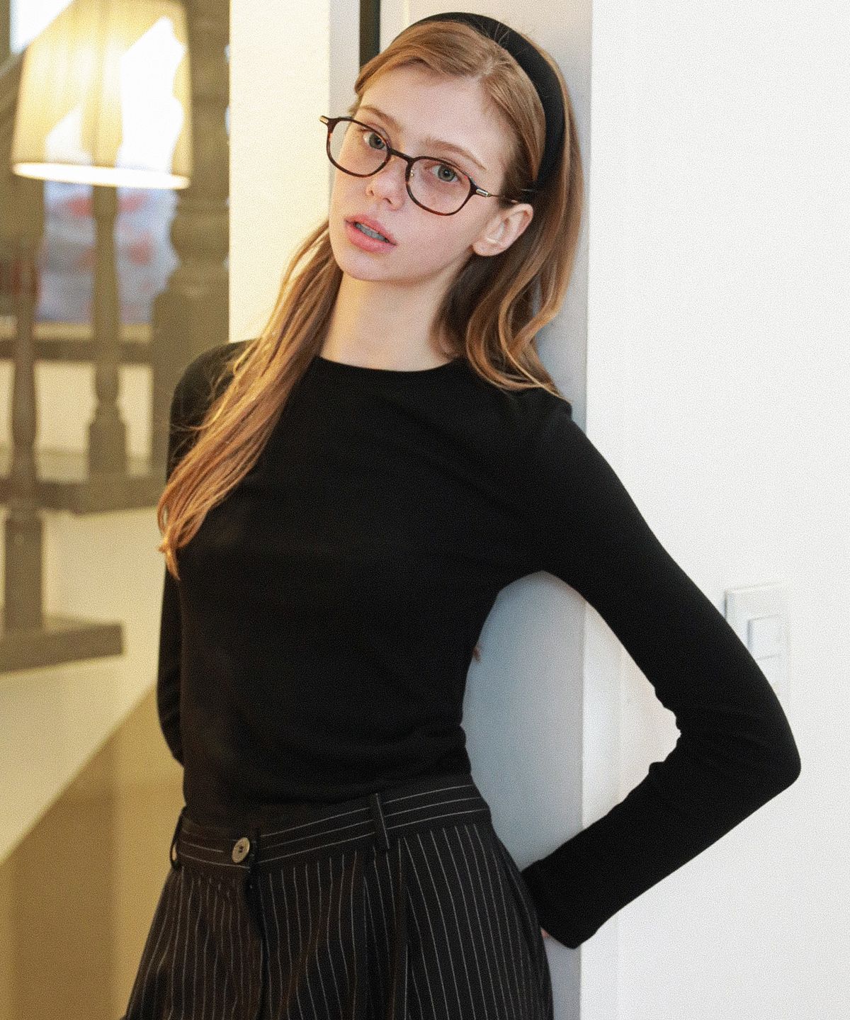 로시로우(LOSSYROW) Lossy Slim Long Sleeve Black