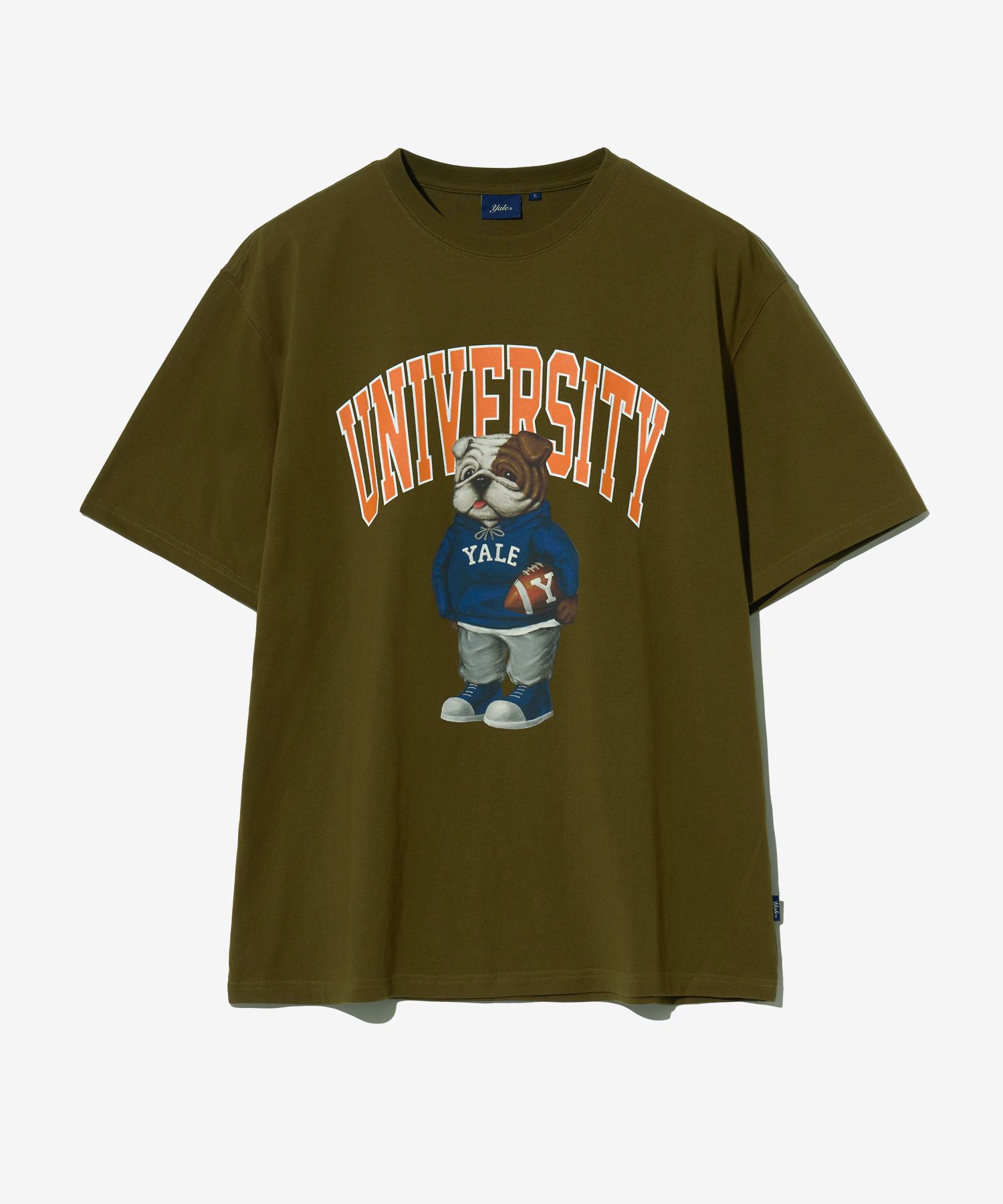 ☆YALE☆ UNIVERSITY DAN TSHIRT KHAKI ORANGE YEM1SS302ABR MUSINSA | YALE UNIVERSITY DAN T-SHIRT KHAKI / ORANGE