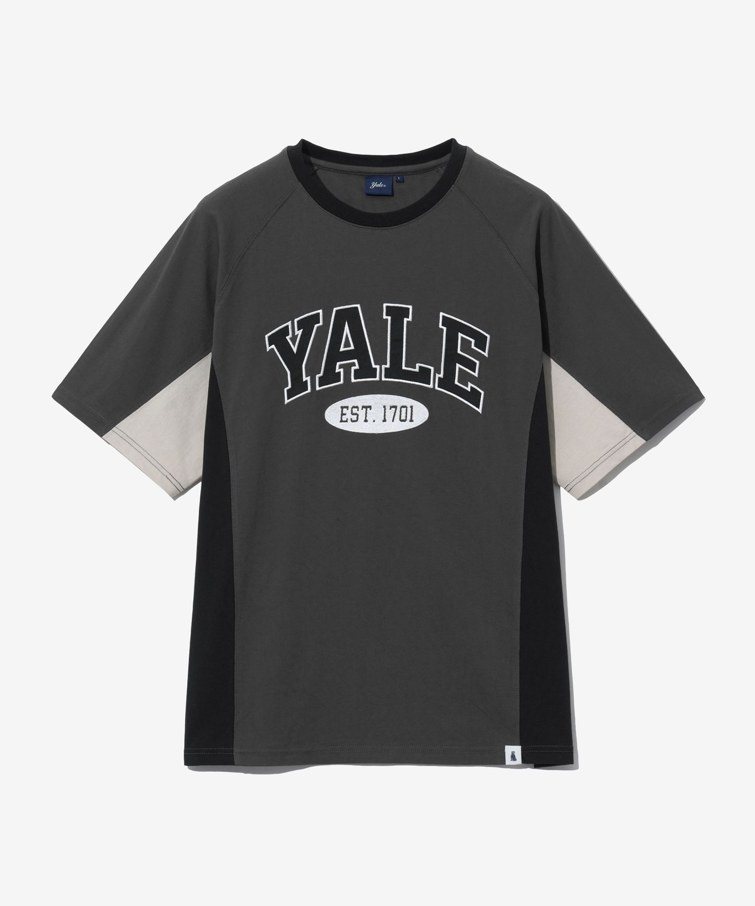 MUSINSA | YALE MULTI COLOR 2 TONE ARCH T-SHIRT CHARCOAL