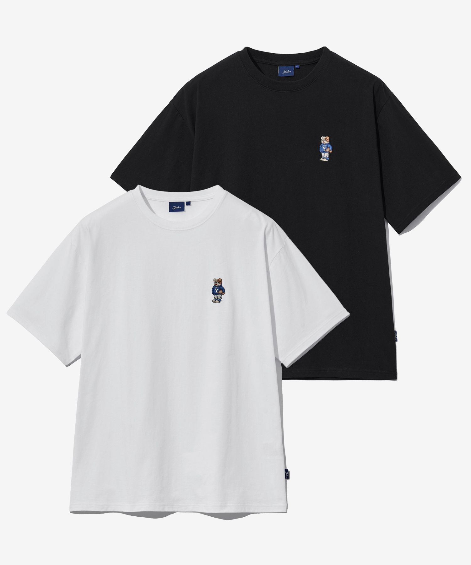 ★関税込★YALE★Emboridery Dan T-Shirt★White+Black (2pack) MUSINSA | YALE [2PACK] EMBROIDERY DAN T-SHIRT WHITE / BLACK