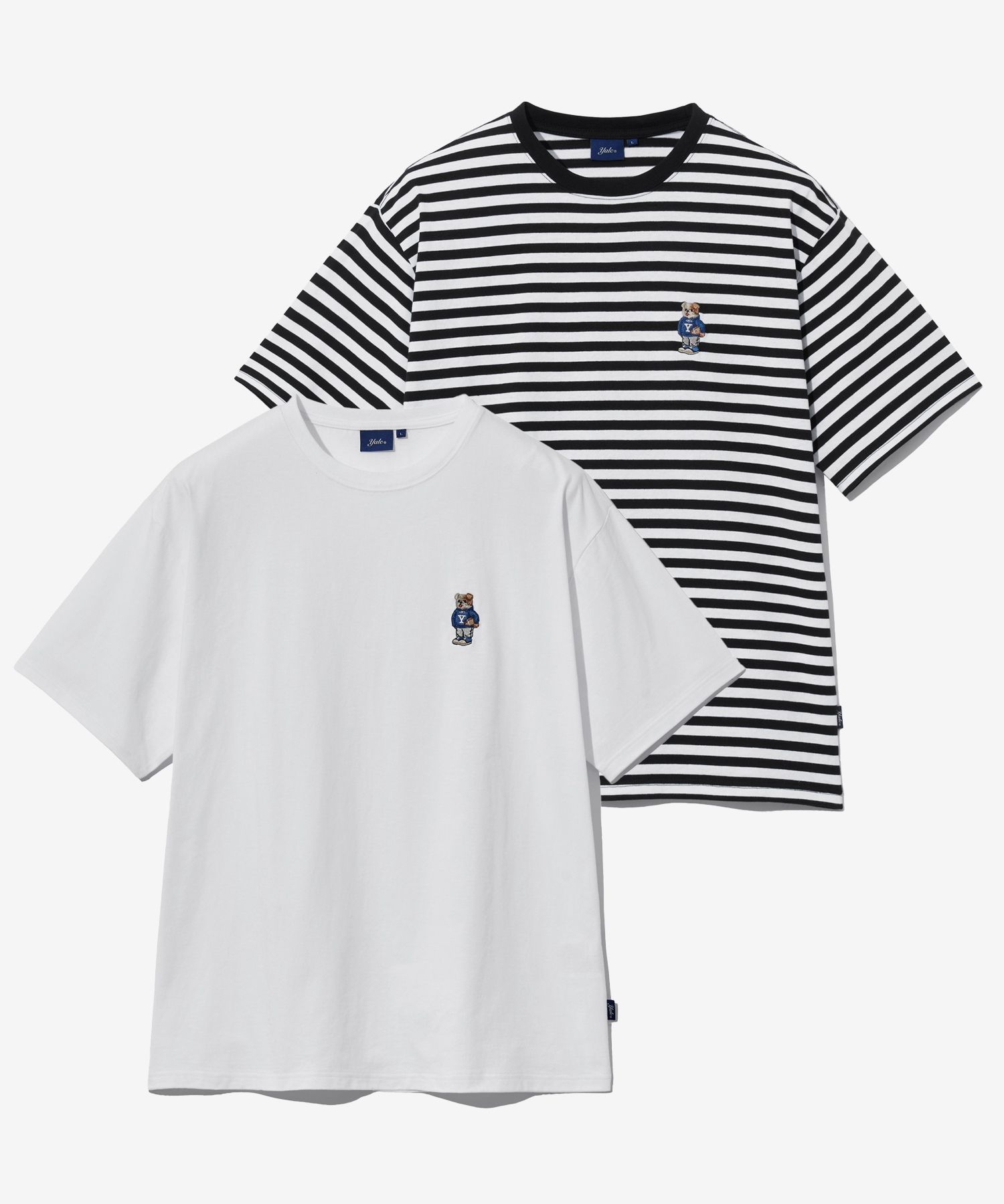 ★関税込★YALE★Emboridery Dan T-Shirt★White+Black (2pack) MUSINSA | YALE [2PACK] EMBROIDERY DAN T-SHIRT WHITE / BLACK