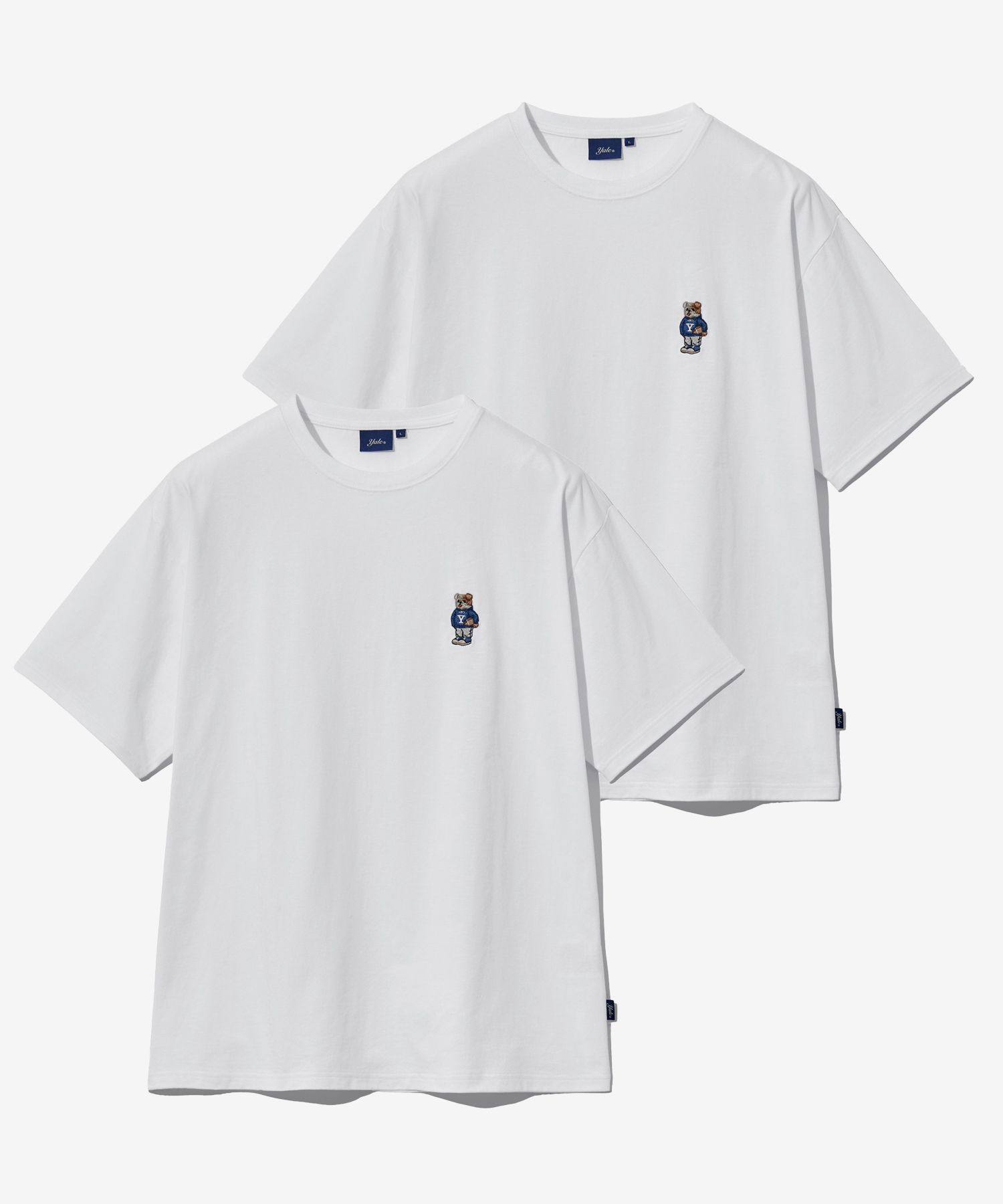 ☆YALE☆ 2PACK EMBROIDERY DAN TSHIRT WHITE WHITE YEM9SS301A MUSINSA | YALE [2PACK] Embroidered Dan Short Sleeve T-shirt