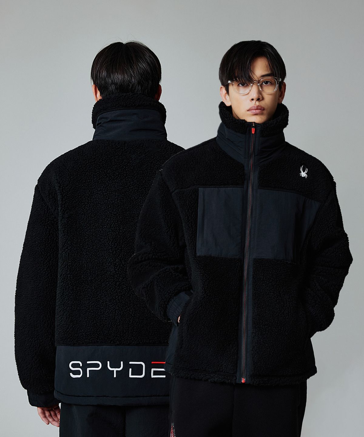 스파이더(SPYDER) 남성 플리스 패딩 셜파 자켓 SPJPCNFT312MBLK