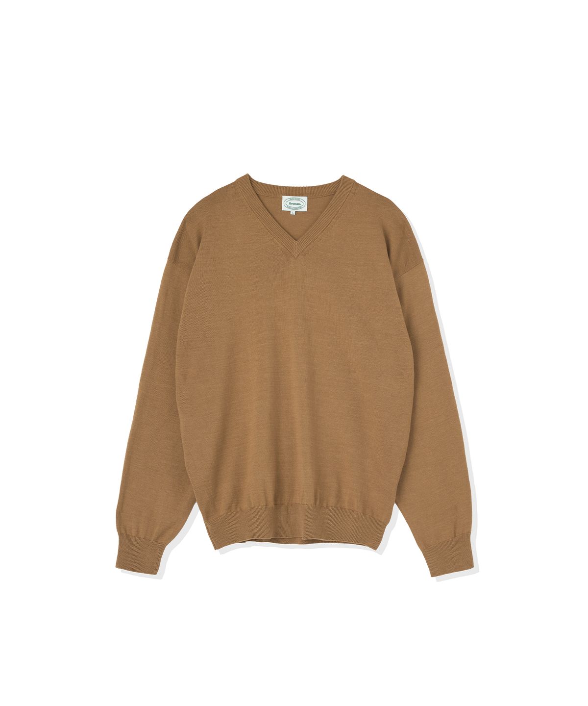 브루먼(BRUMAN) Cotton V-Neck Knit (Camel)