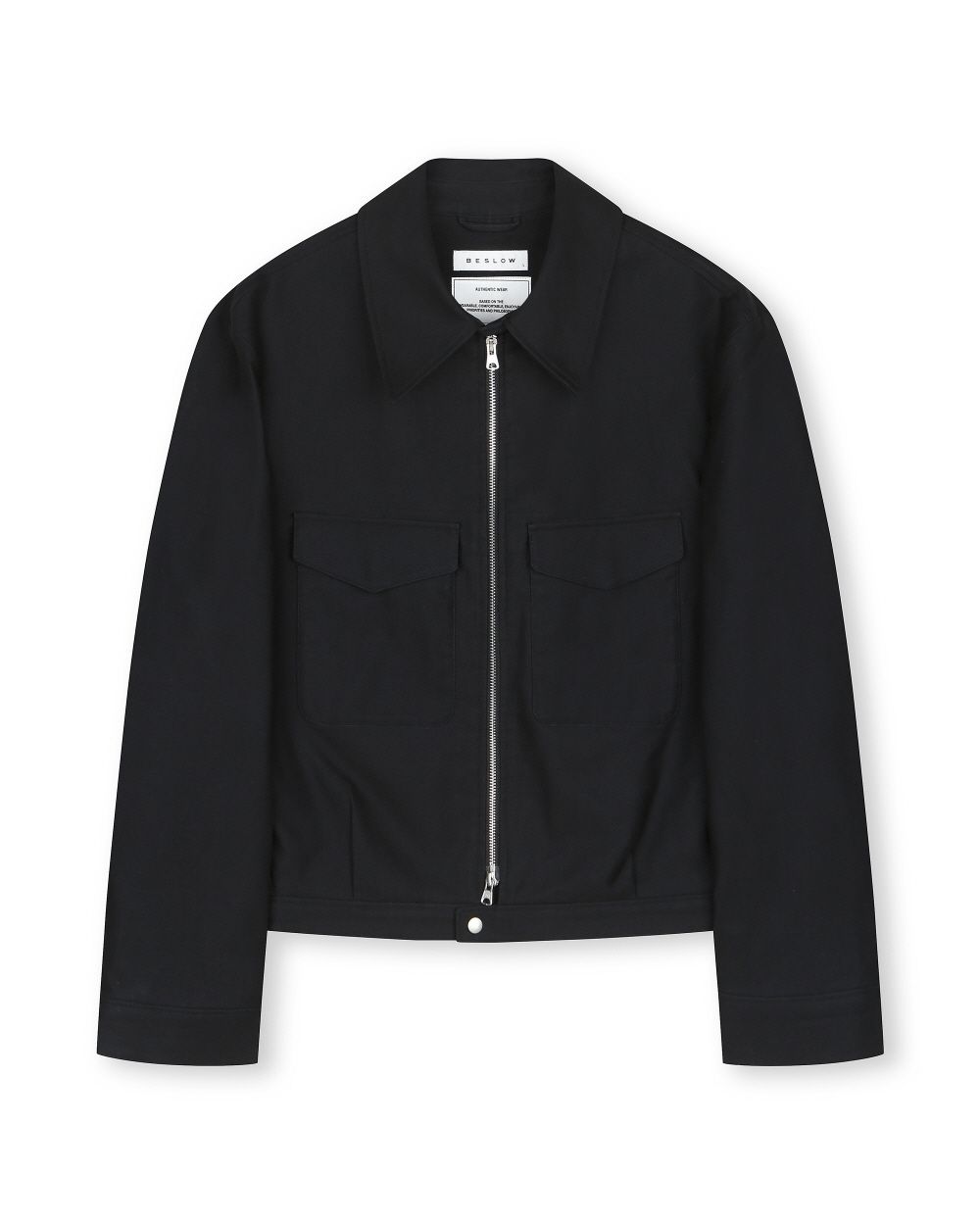 MUSINSA | BESLOW CASHMERE MILITARY ZIP-UP JACKET MELANGE BROWN