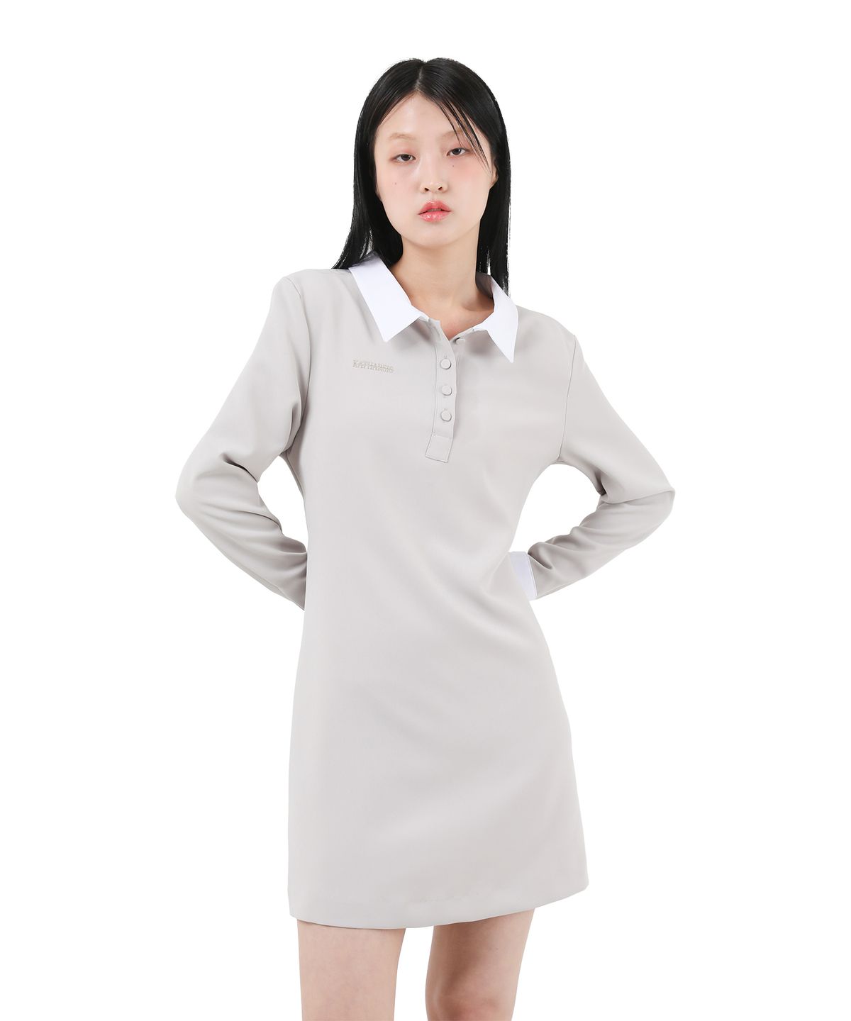 카타르시스(KATHARSIS) 코르셋 카라 원피스 베이지 ONE SIZE