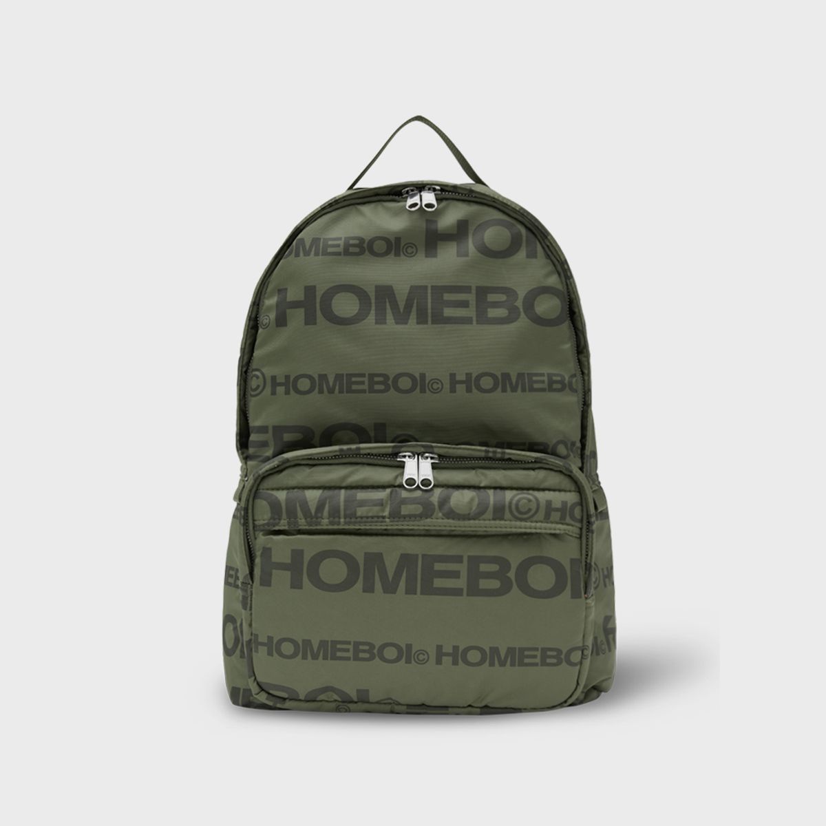 홈보이스포츠클럽(HOMEBOI SPORT CLUB) logo backpack (로고백팩) - satin khaki
