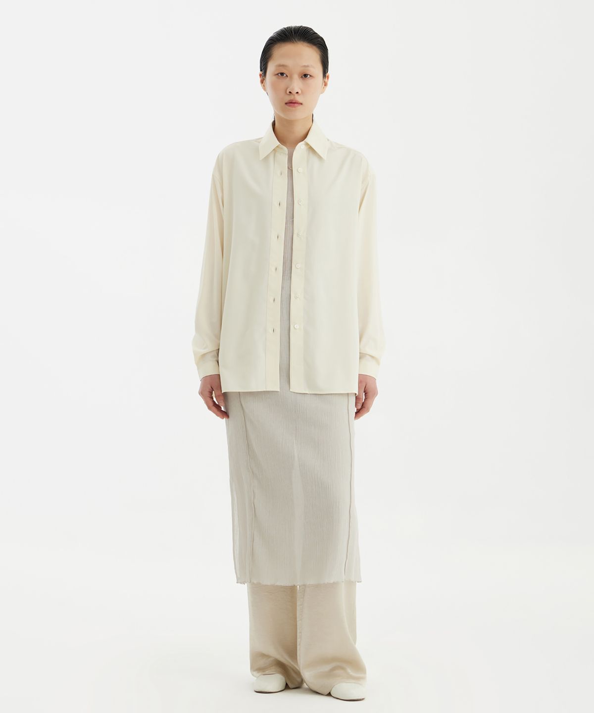 유스(YOUTH) Cut-Off Loosed Shirt - Ivory