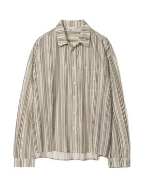 멀티 스트라이프 셔츠 브라운