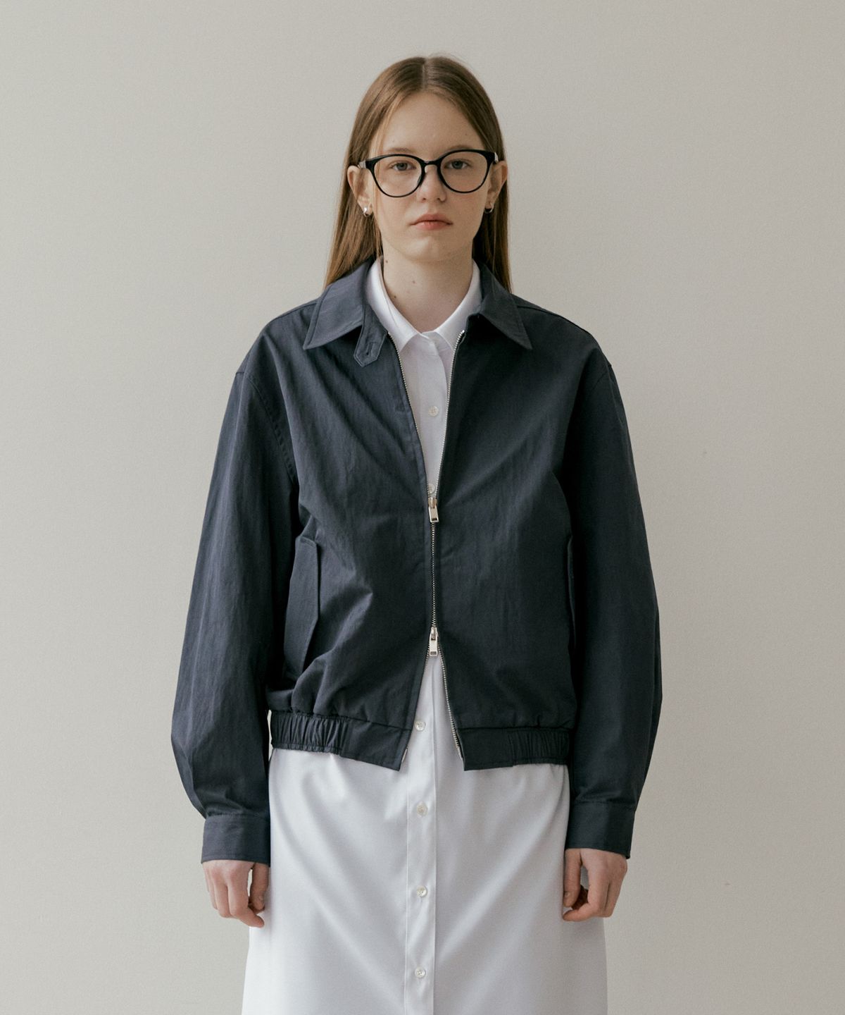 더페니(THE PENNY) COTTON BLOUSON JUMPER - Charcoal
