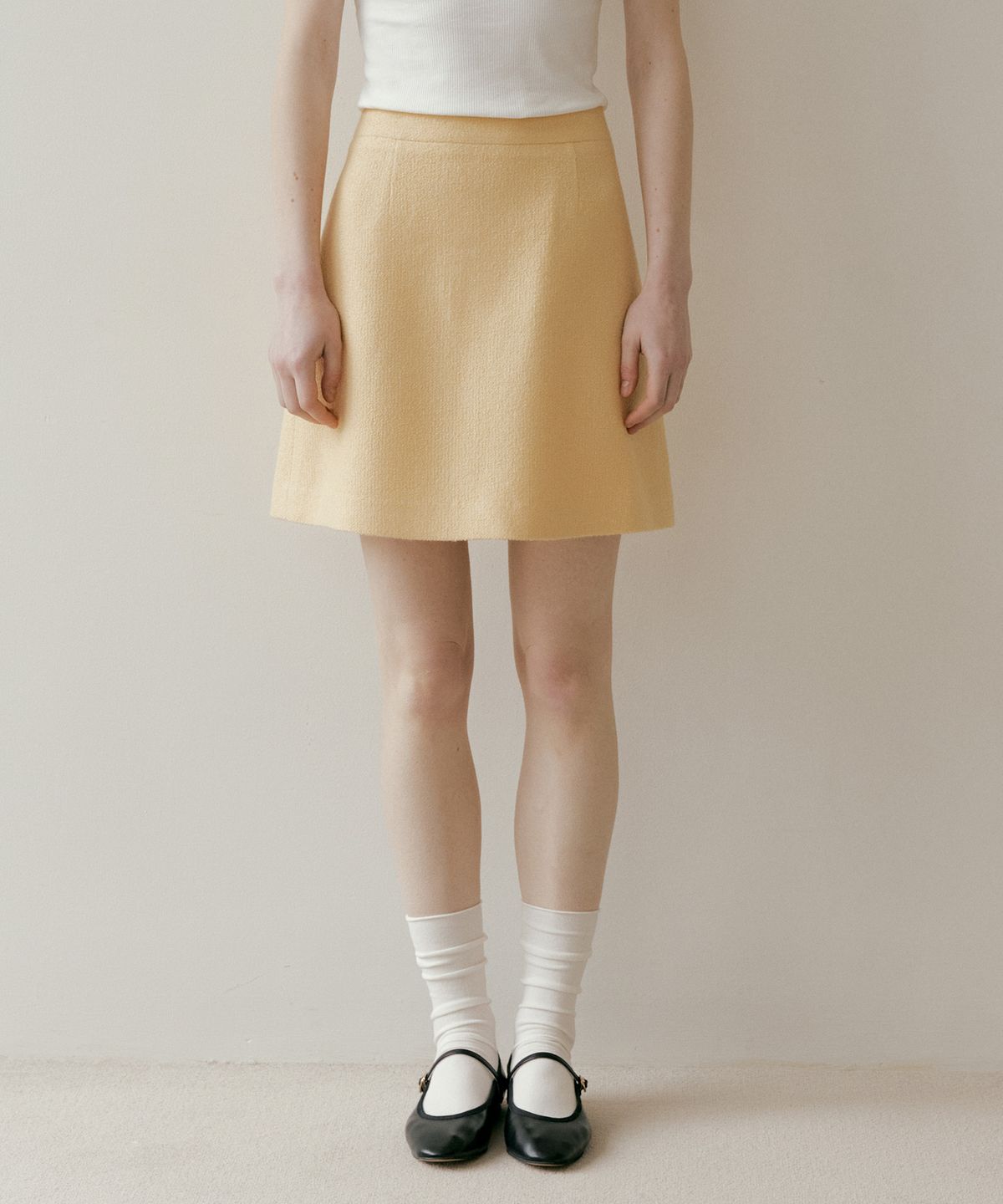 더페니(THE PENNY) TWEED MINI SKIRT - Yellow