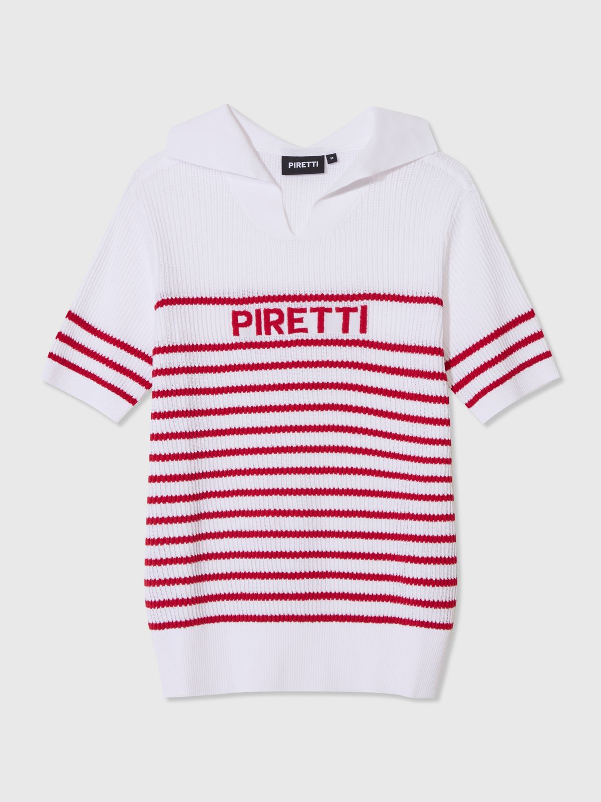 피레티(PIRETTI) 사보나 스트라이프 반팔 스웨터 W_White