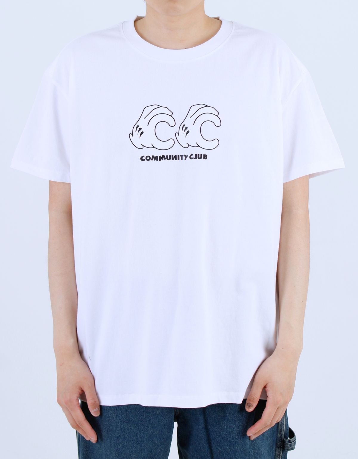 커뮤니티클럽(COMMUNITY CLUB) 핑거 티셔츠 (화이트)