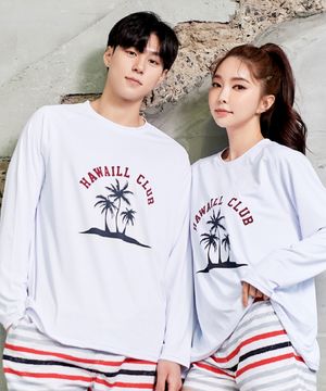 하와이클럽 긴팔 커플 래쉬가드