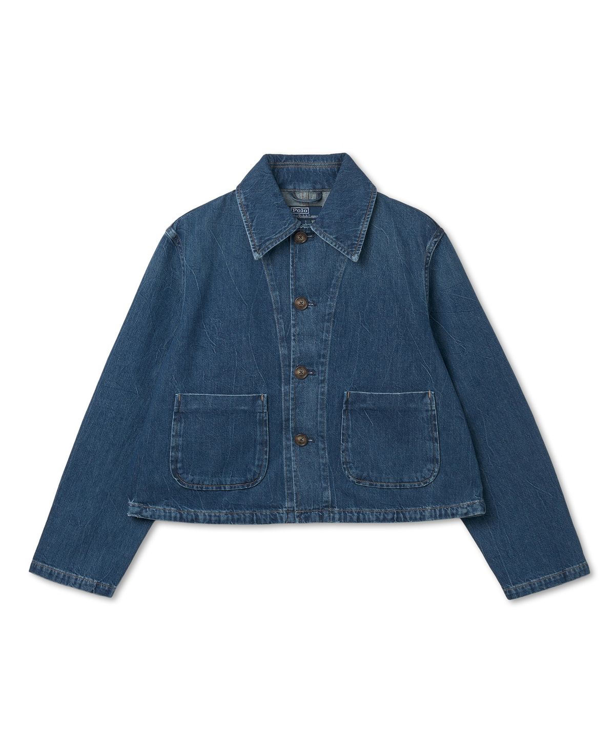 폴로 랄프 로렌(POLO RALPH LAUREN) W 크롭 데님 카 코트 - 블루
