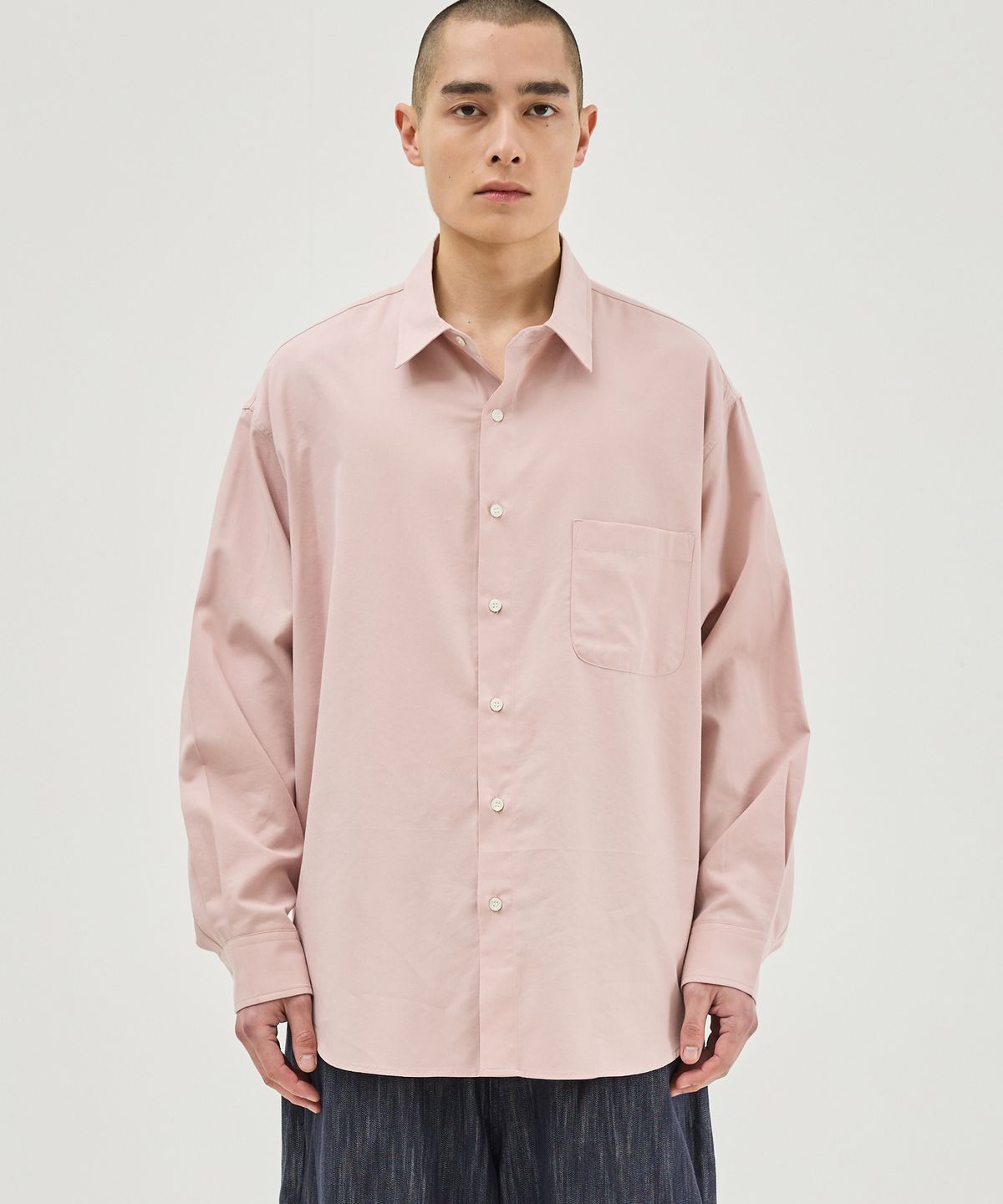 발루트(BALLUTE) COTTON TENCEL OVER SILHOUETTE SHIRT (DUST PINK)