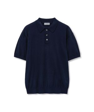 코튼 캐시미어 카라 니트 [네이비]