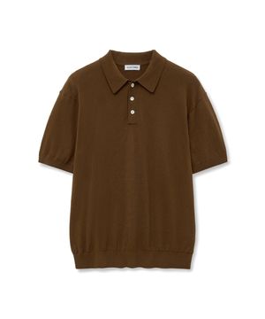 코튼 캐시미어 카라 니트 [브라운]