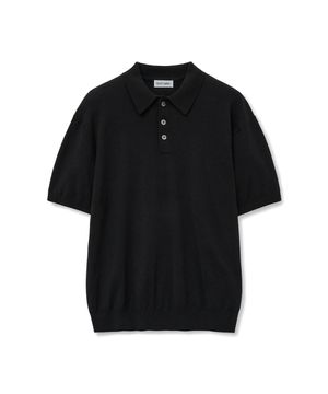 코튼 캐시미어 카라 니트 [블랙]