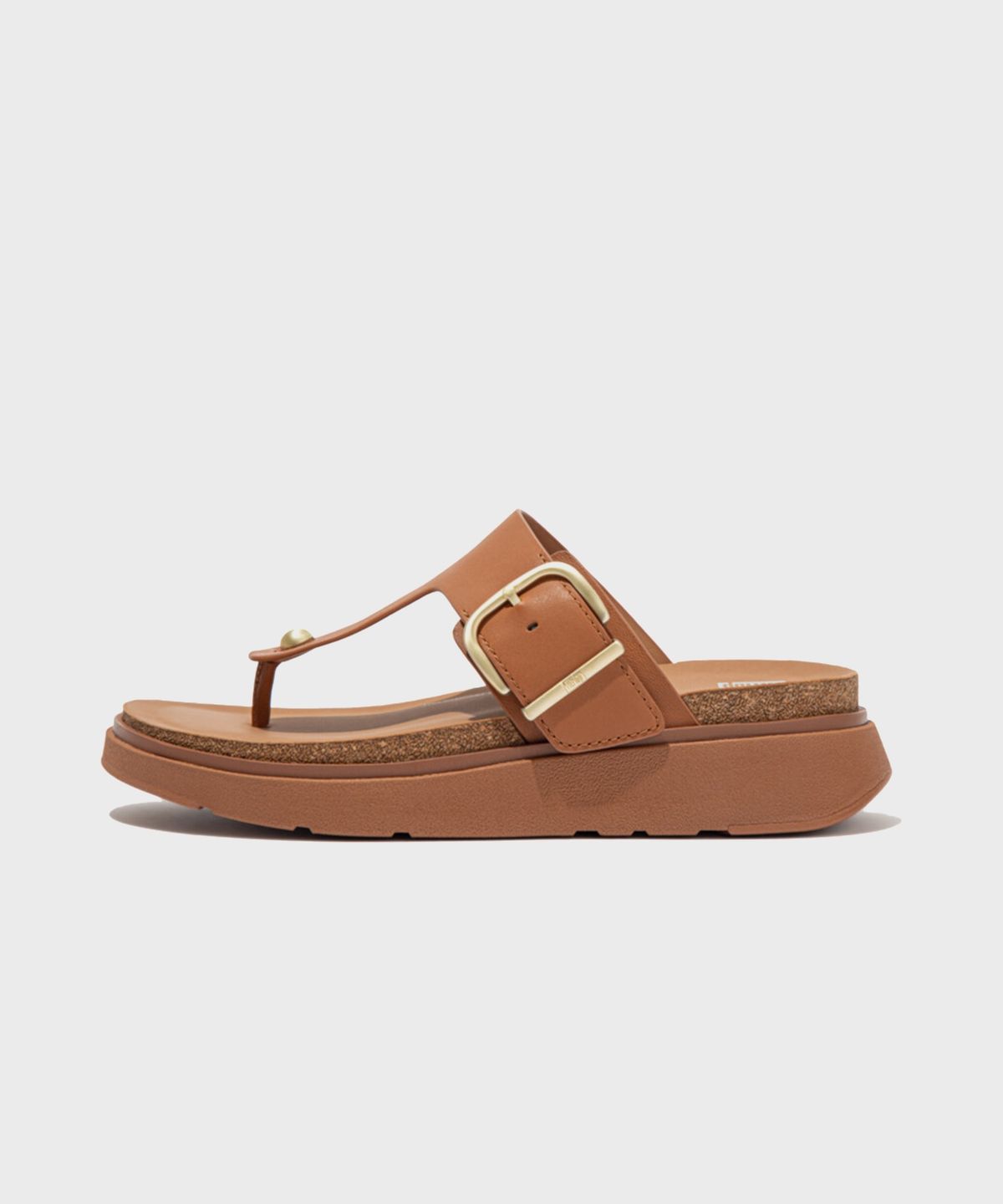 핏플랍(FITFLOP) 젠-FF 버클 토포스트 레더 쪼리 Light Tan