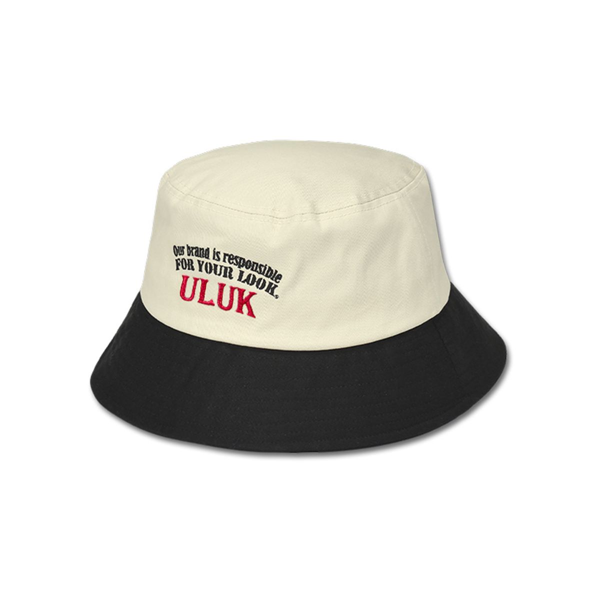유룩(ULUK) 롱알제리 자수 버킷햇_Black
