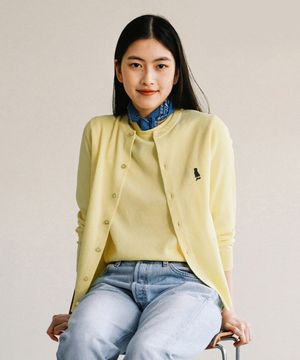 우먼즈 컴포트 쿨니트 가디건_라이트 옐로우