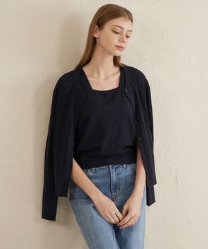 케이블 가디건 스퀘어 나시 세트_ZE1SW560_NAV