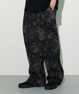 블랙 코튼 프린팅 팬츠(퍼플)