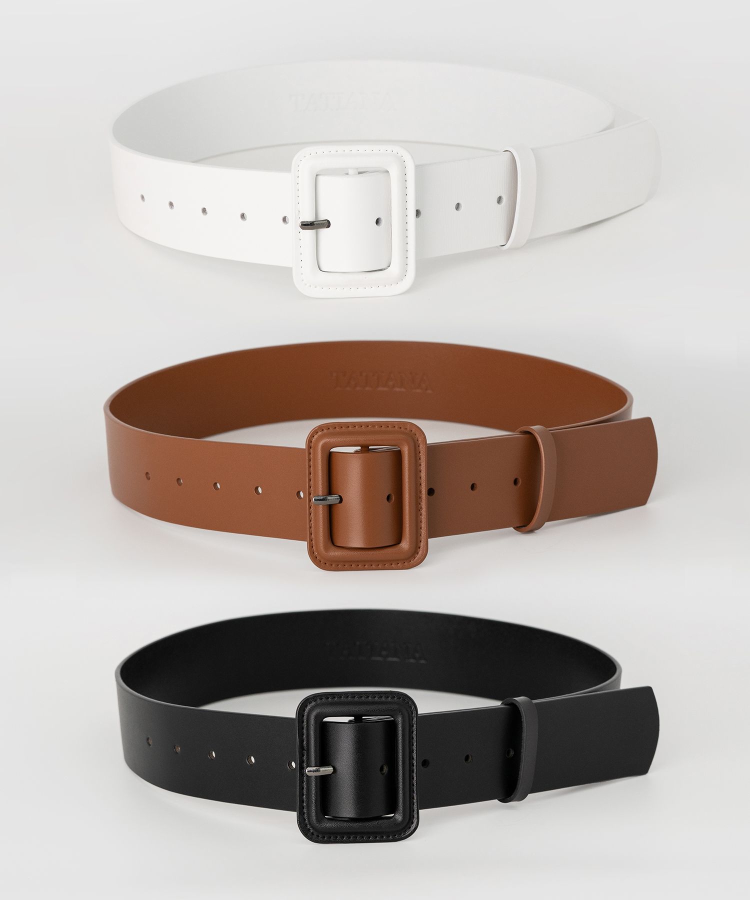 MUSINSA | TATIANA BT8036 Big Frame One Color Cowhide Belt