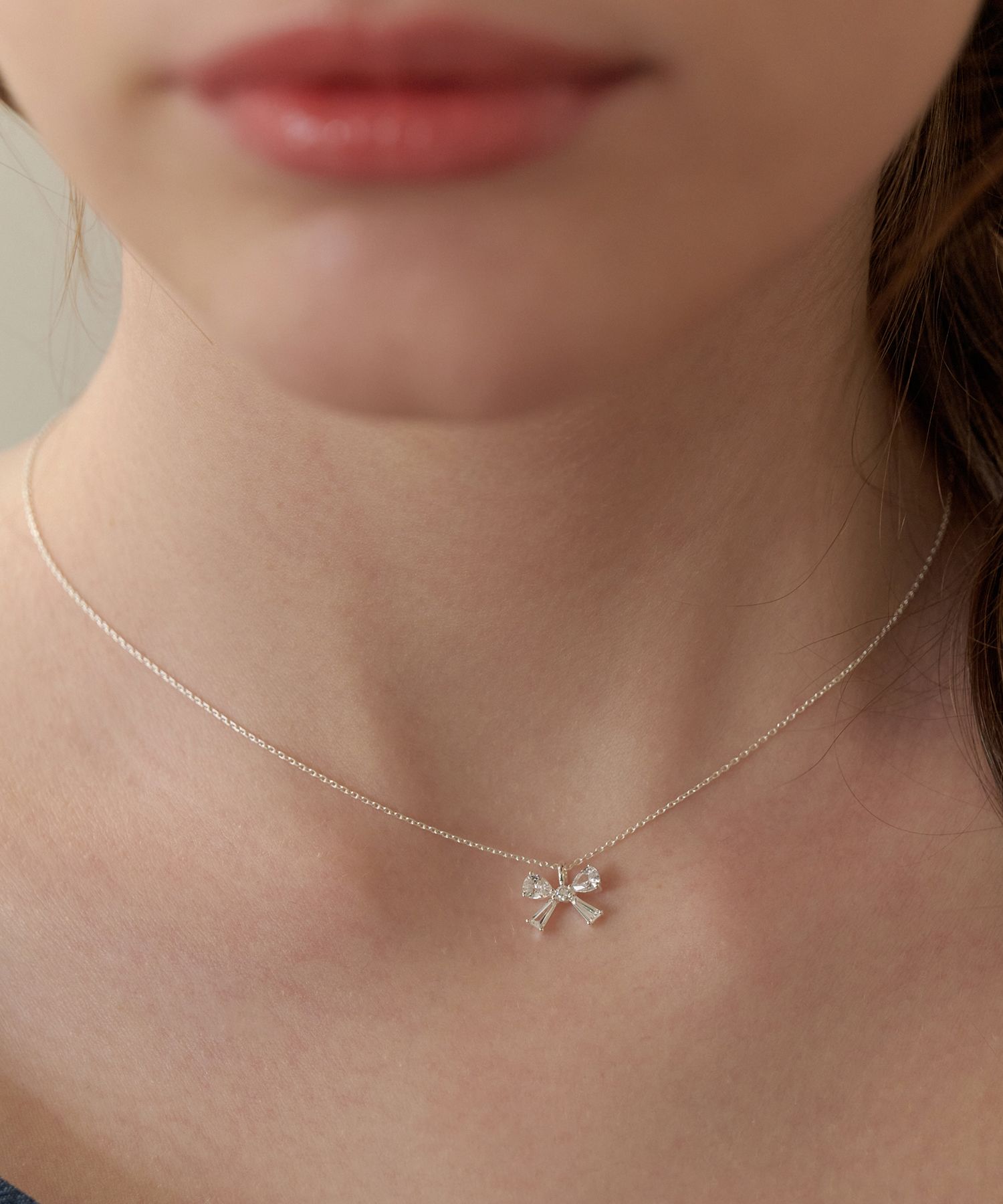 ＴＡＴＩＡＮＡ Silver 925 Sally Ribbon Necklace NZ2159 50046 MUSINSA | TATIANA (Silver 925) Lovely Bright Ribbon Necklace