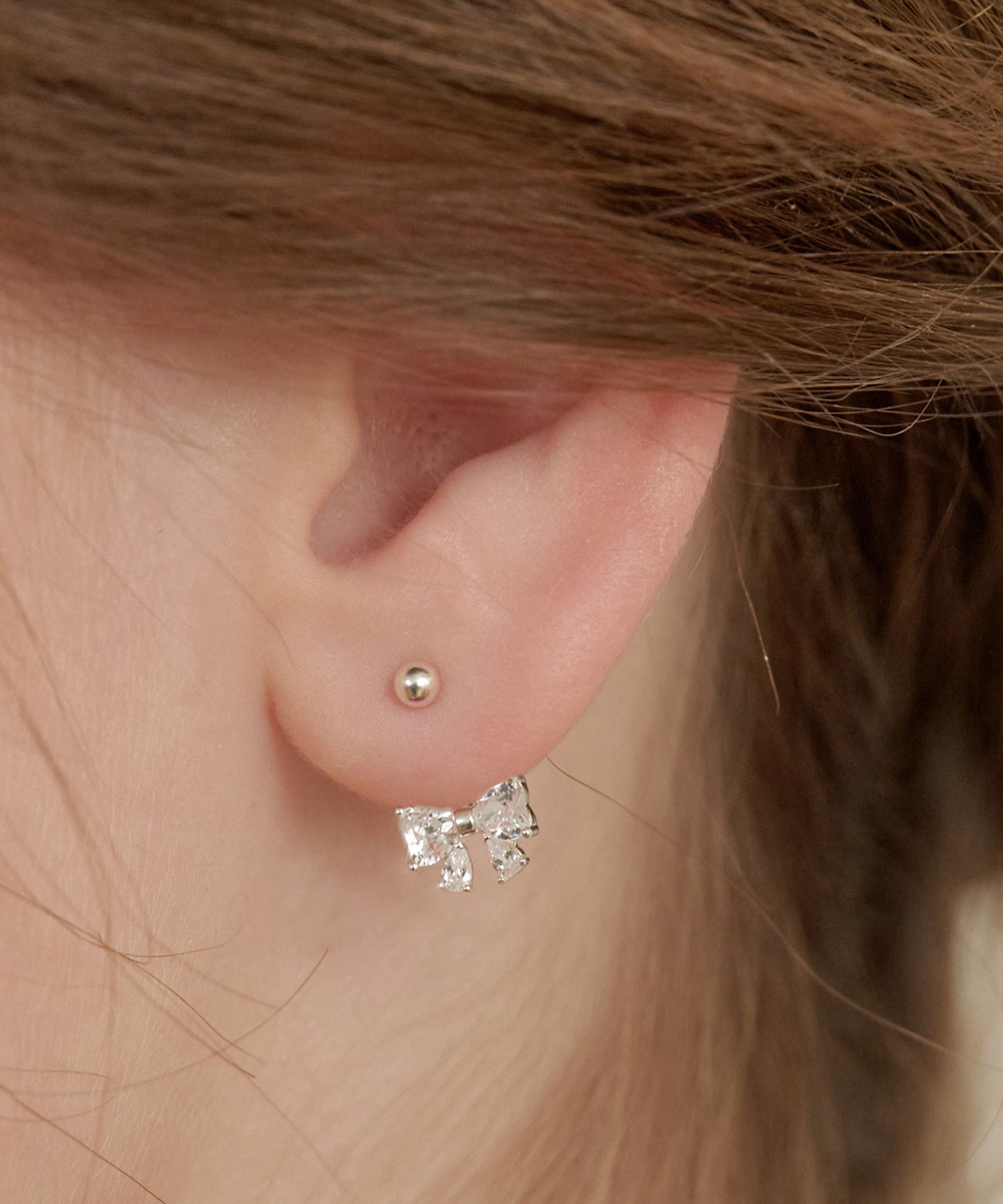 ★TATIANA★ Silver 925 Twinkle Butterfly Ribbon Ear Jacket E MUSINSA | TATIANA (Silver 925) Twinkle Butterfly Ribbon Ear