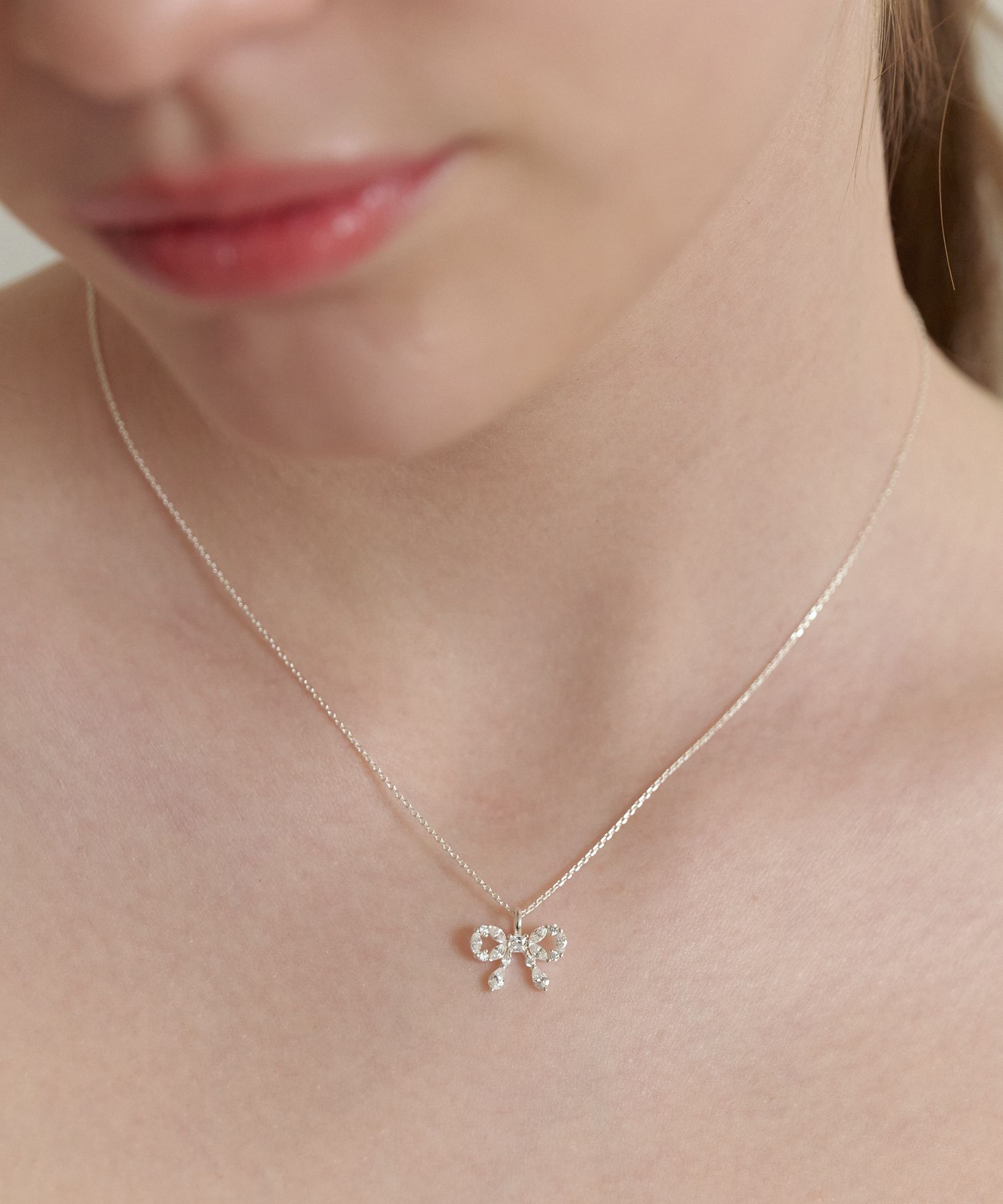 ネックレス・ペンダント TATIANA Silver 925 Sally Ribbon Necklace NZ2159 TATIANA】Sally Ribbon Necklace NZ2159〜ネックレス☆韓国発