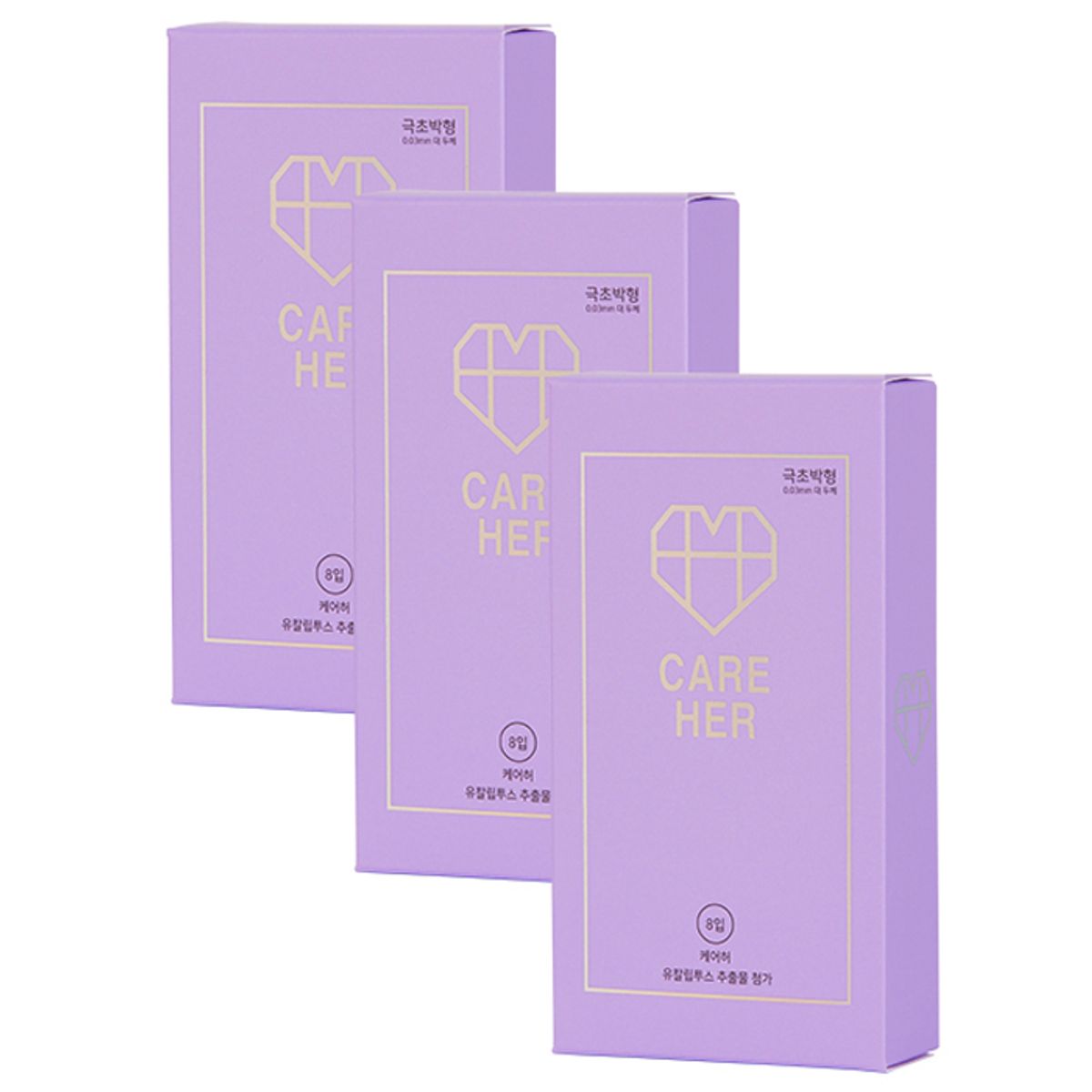 케어허(CAREHER) 얼티메이트 극초박형  콘돔 8P 3팩