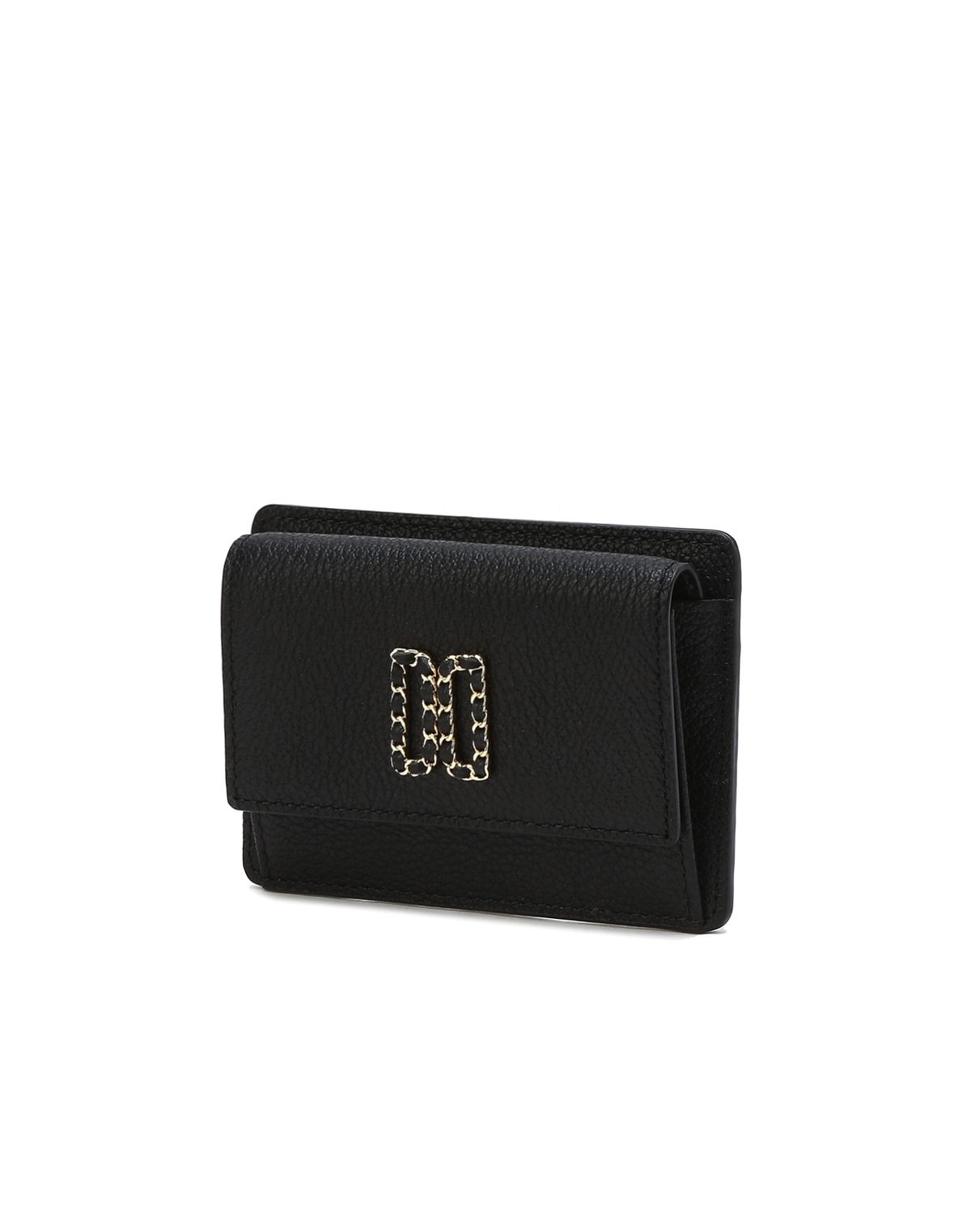 닥스 여성 액세서리(DAKS WOMENS ACCESSORIES) [EMILA] 블랙 체인 DD로고 소가죽 카드지갑 DCHO4E612BK