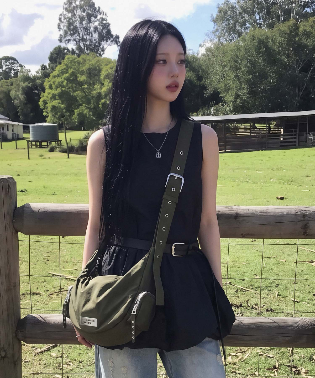 마스마룰즈(MASMARULEZ) 304Eyelet ear arch bag _ khaki