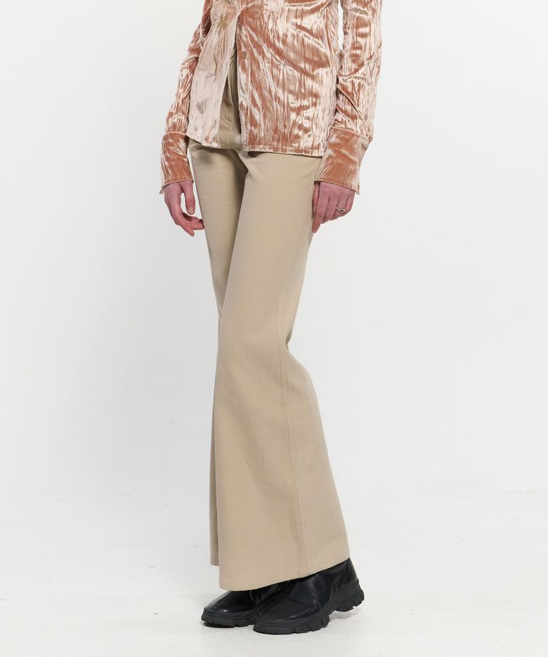 Stripe Bootcut pants _ BEIGE