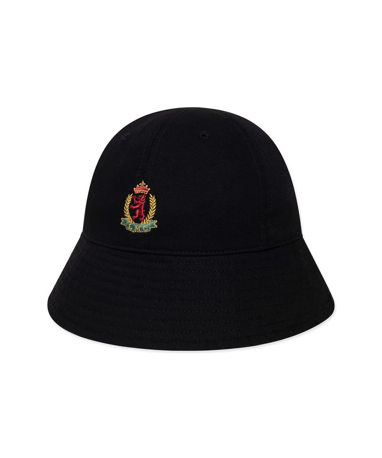 BEAR CREST ROUND BUCKET HAT black