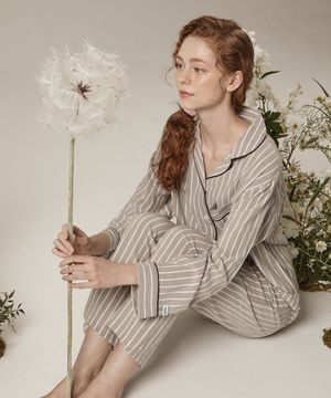 [여성] 가드닝 스트라이프 파자마 2C