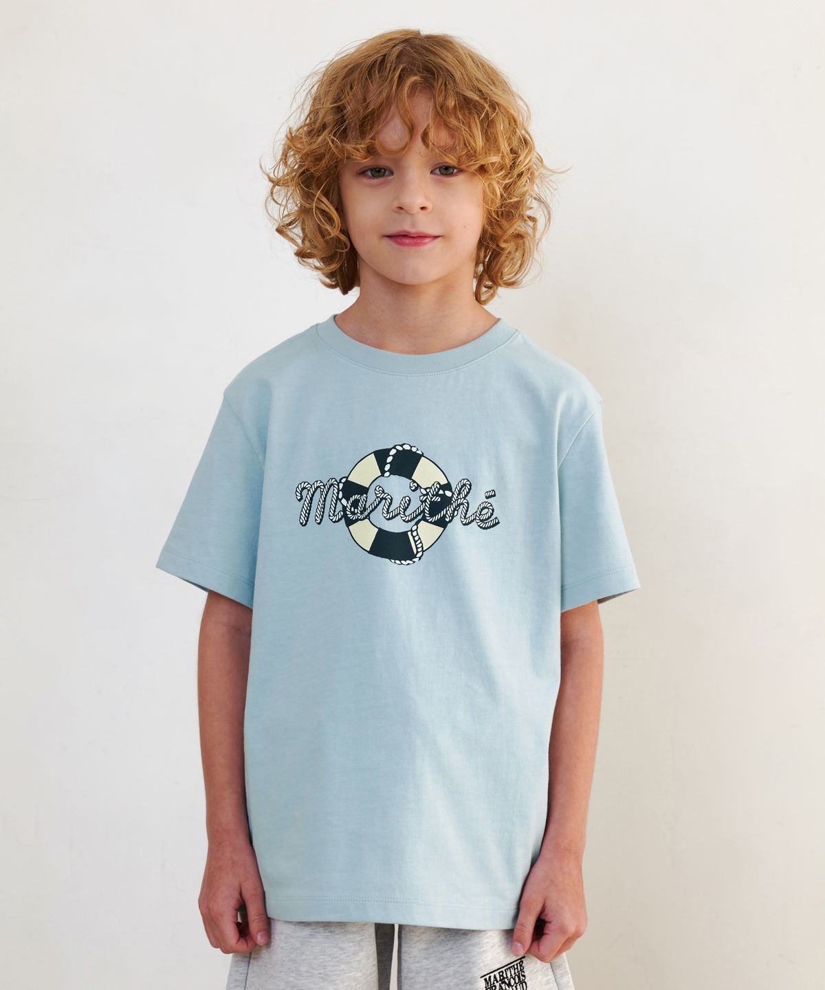마리떼 키즈(MARITHÉ KIDS) ENFANT FLOATING TUBE LOGO TEE light blue
