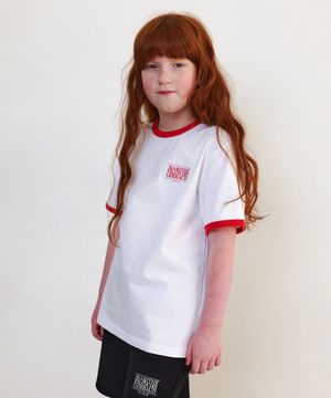 ENFANT CLASSIC LOGO RINGER TEE white/red