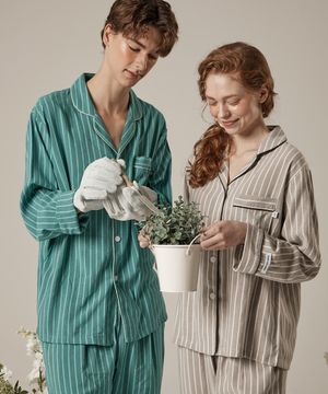 [커플] 가드닝 스트라이프 파자마 2SET 2C