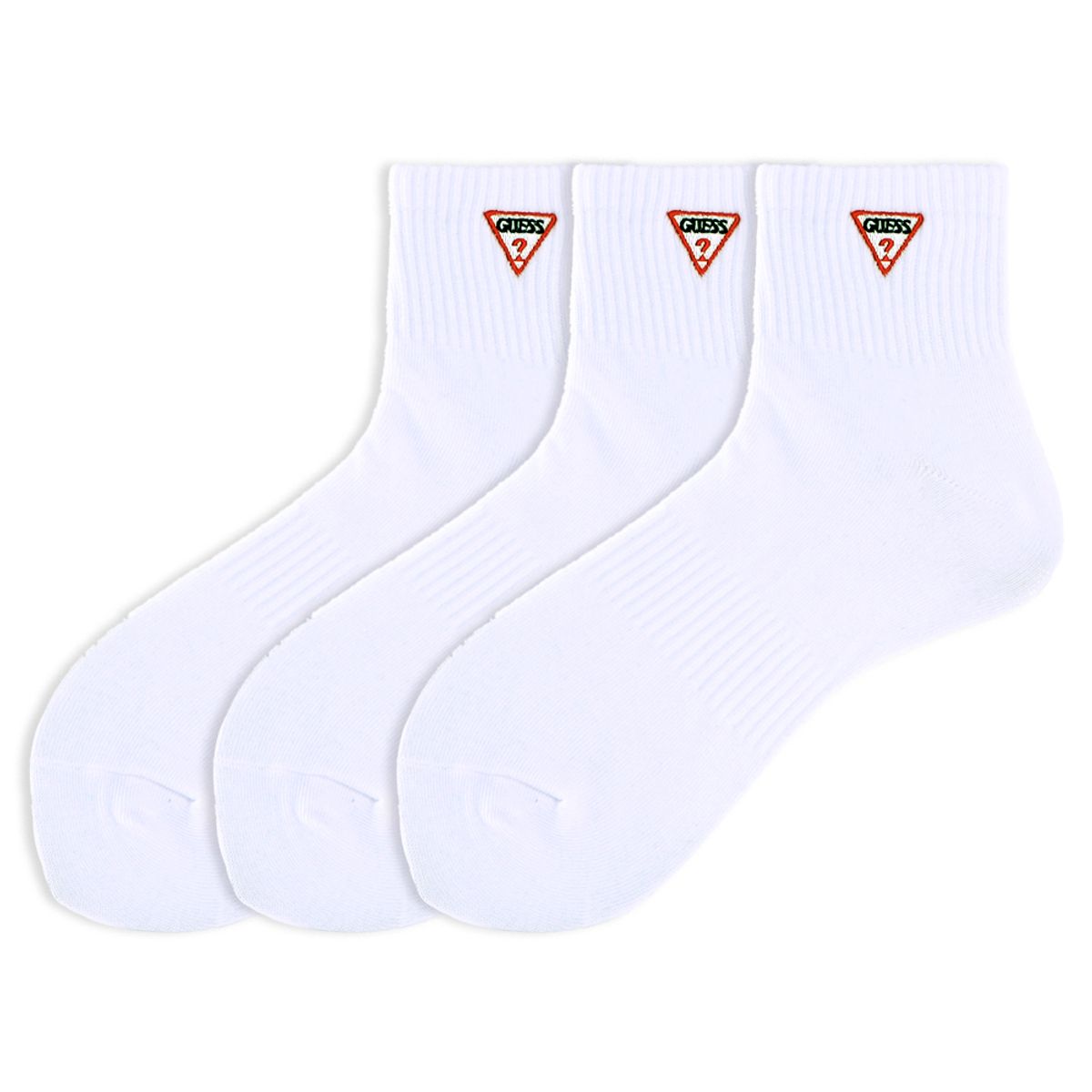 게스 양말(GUESS SOCKS) 게스 로고자수 슬림 단목 3족