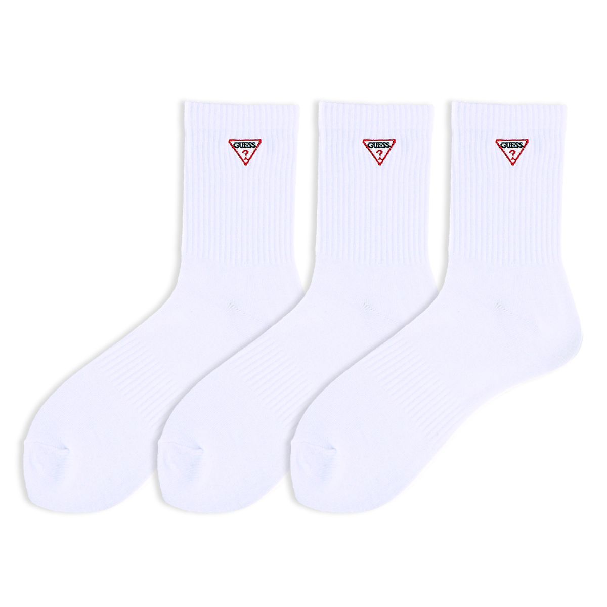 게스 양말(GUESS SOCKS) 게스 로고자수 슬림 중목 3족