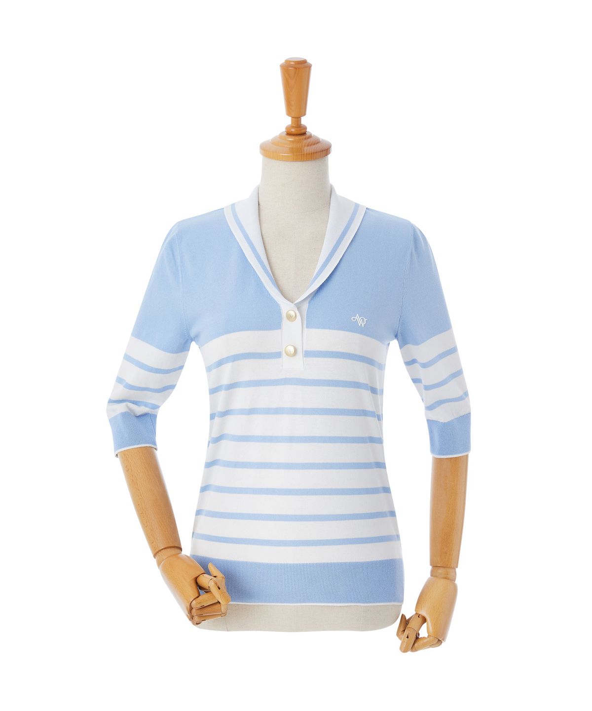 에이오더블유(AOW) STRIPE SAILOR COLLAR KNIT