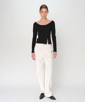 SLIT T-SHIRT / 2COLORS