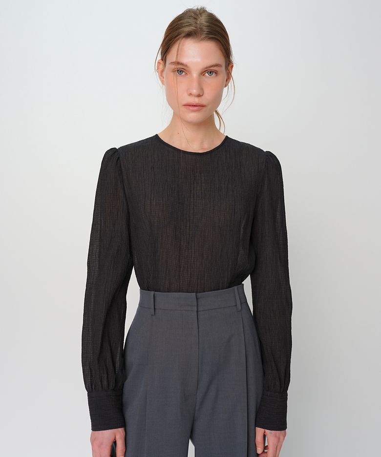 SHEER BLOUSE / BLACK