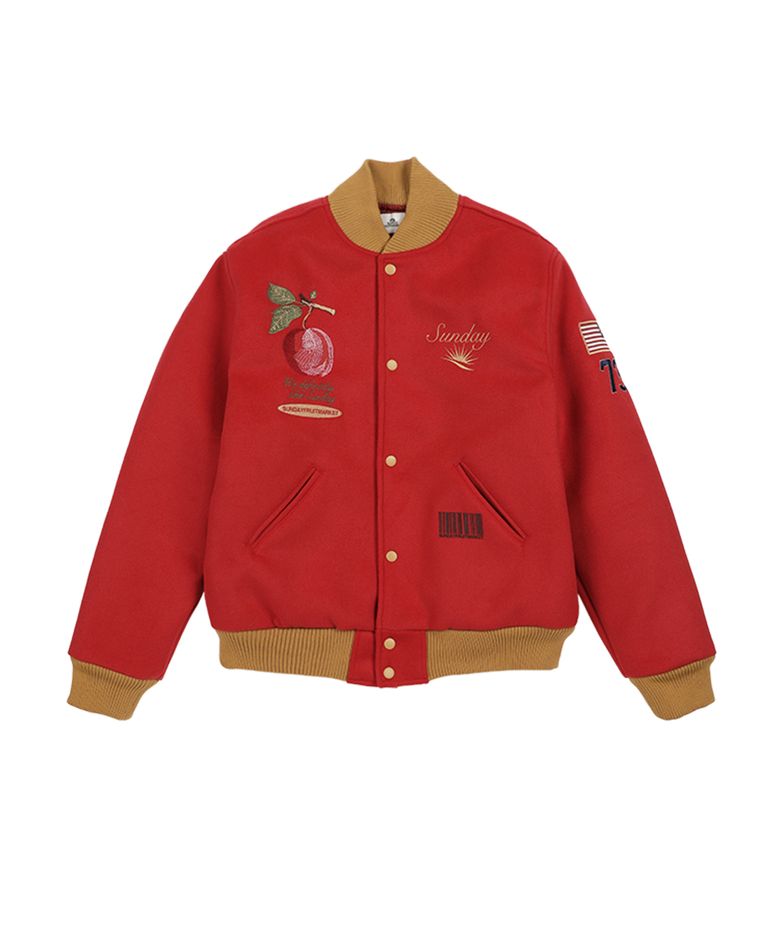 APPLE VARSITY JACKET RED